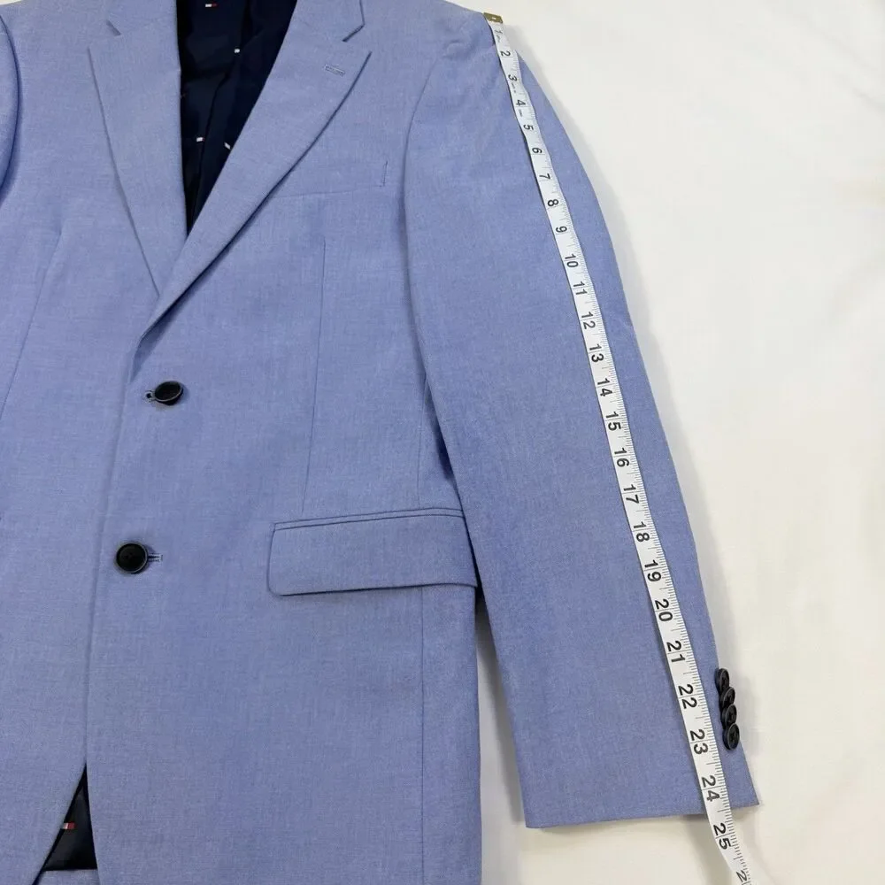 Tommy Hilfiger Modern Fit 2 Piece Set Suit Blazer 36R Pants 30x32 Light Blue